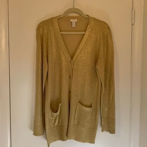 Chico’s Gold Button Up Cardigan